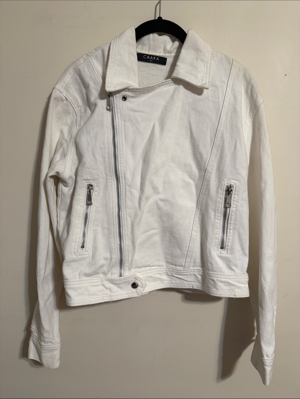 White Jean Zip Jacket